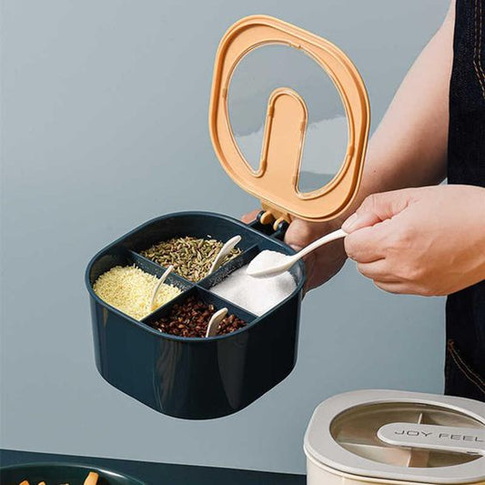 4 in 1 Partition Spice Box with Spoons