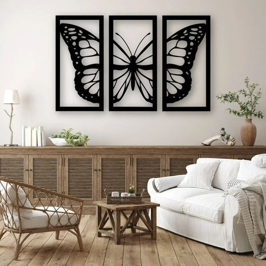 Flying Butterfly Wooden Wall Art frame